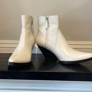 ZARA LEATHER COWBOY ANKLE BOOTS